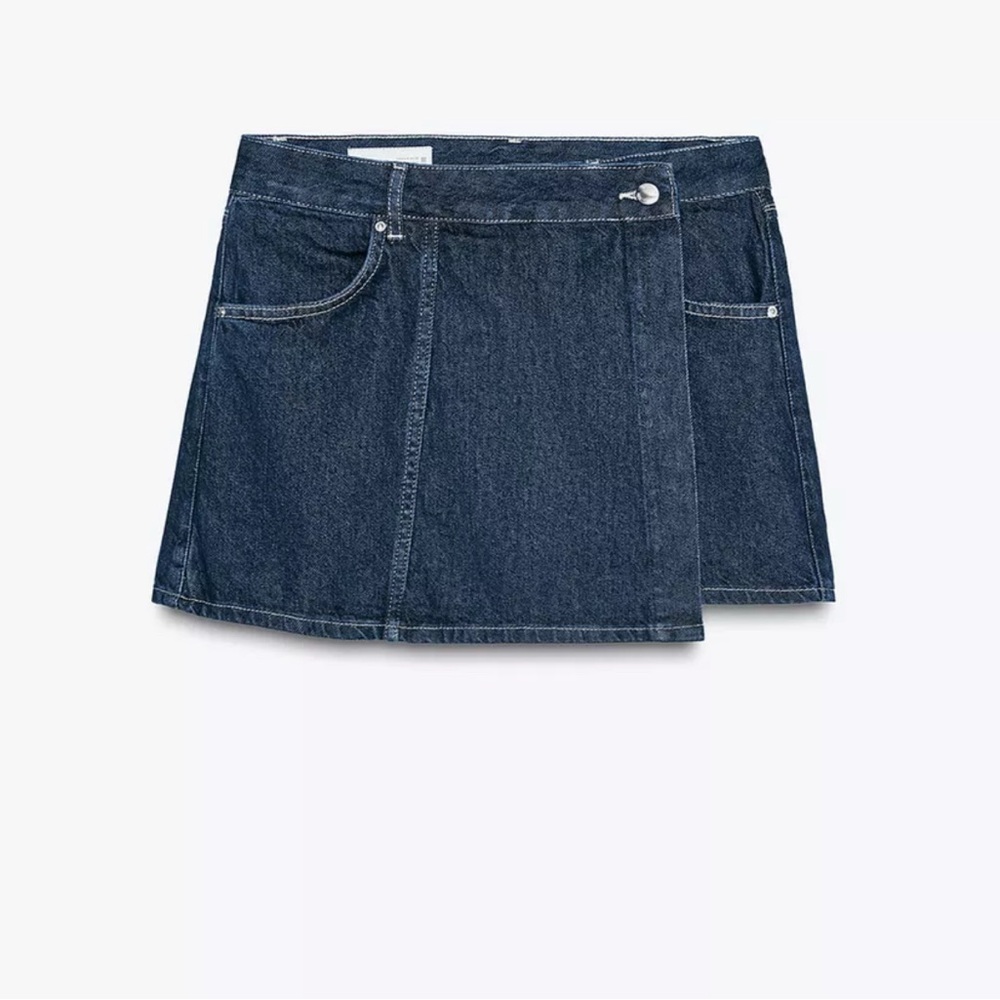 New ZARA Z1975 WRAP DENIM SKORT XL